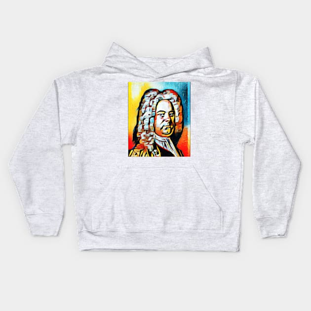 George Frideric Handel Abstract Portrait | George Frideric Handel Artwork 2 Kids Hoodie by JustLit